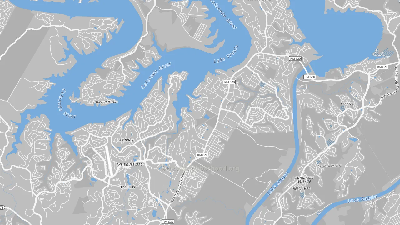 Transit Grade map of 78734, TX