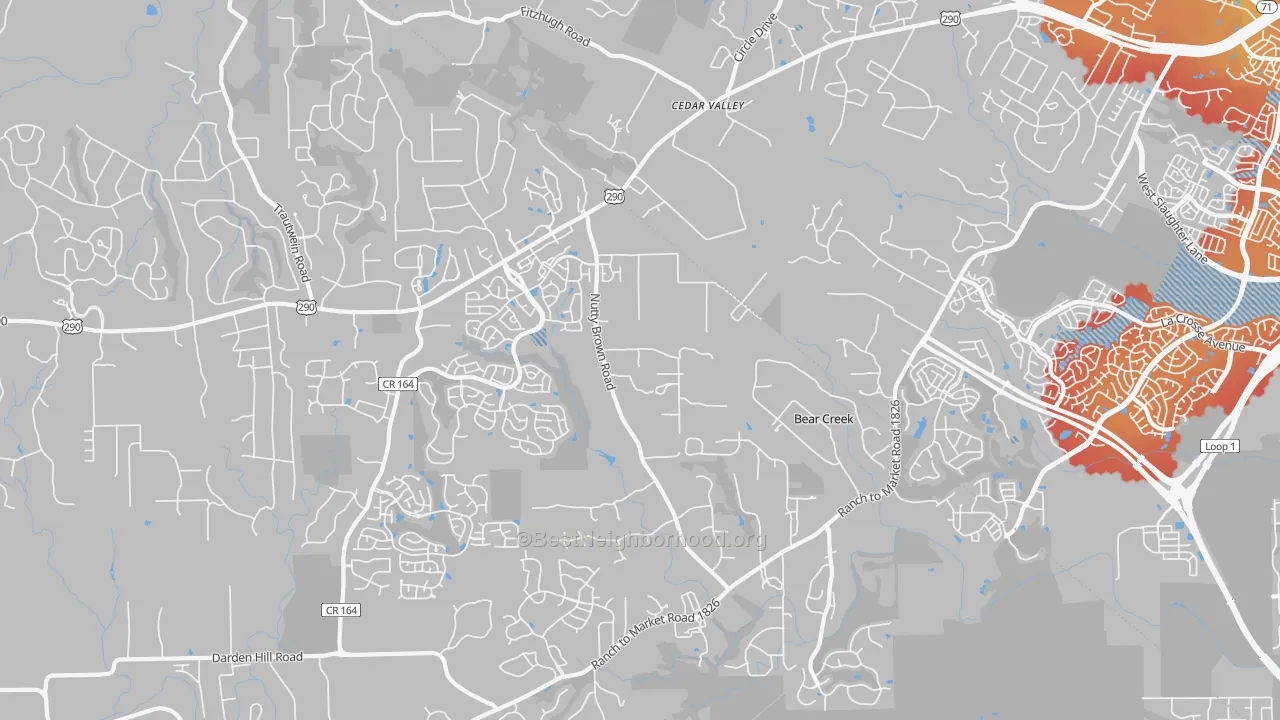 Transit Grade map of 78737, TX
