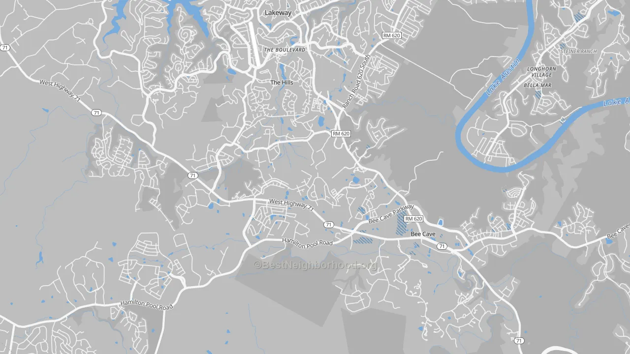 Transit Grade map of 78738, TX