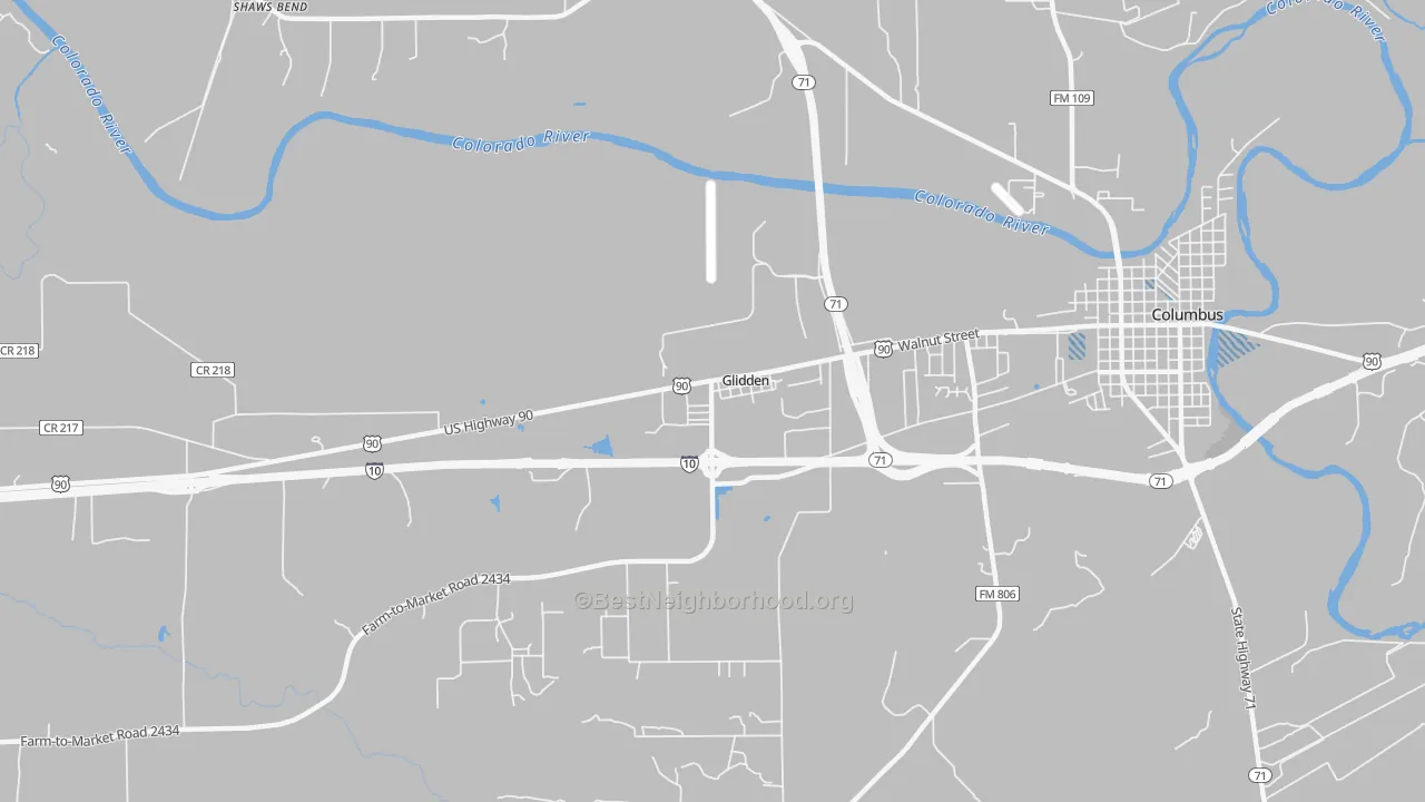 Transit Grade map of 78943, TX
