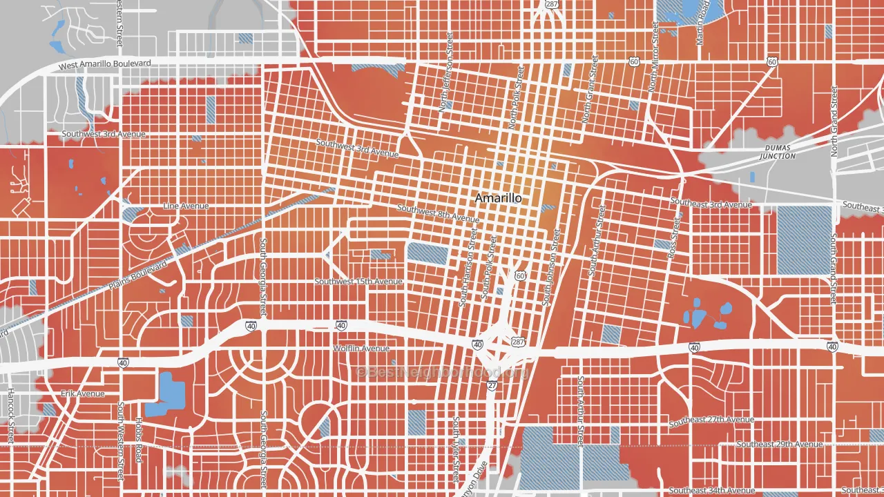 Transit Grade map of 79101, TX