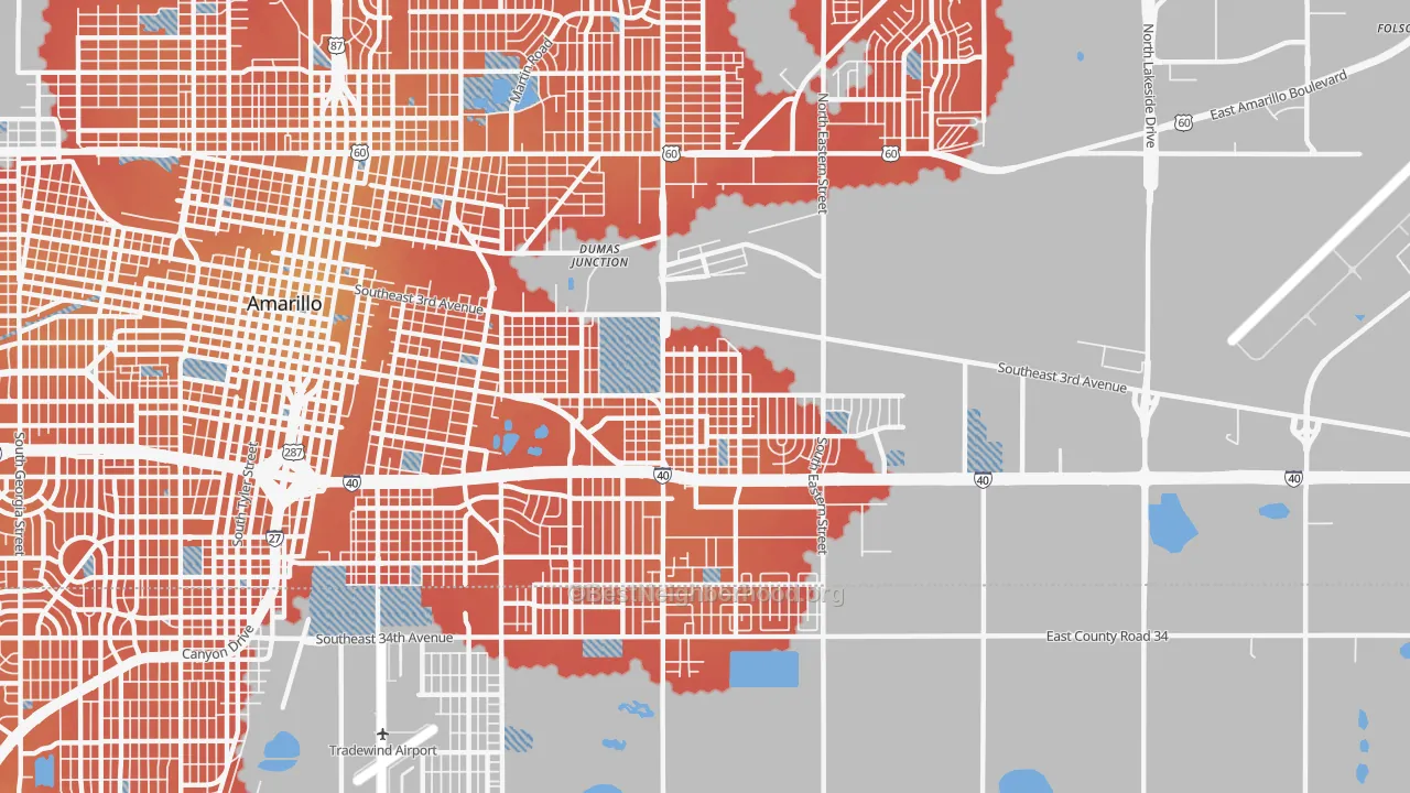 Transit Grade map of 79104, TX