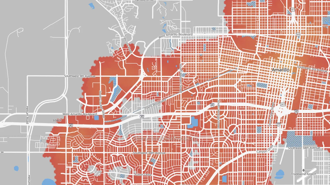 Transit Grade map of 79106, TX