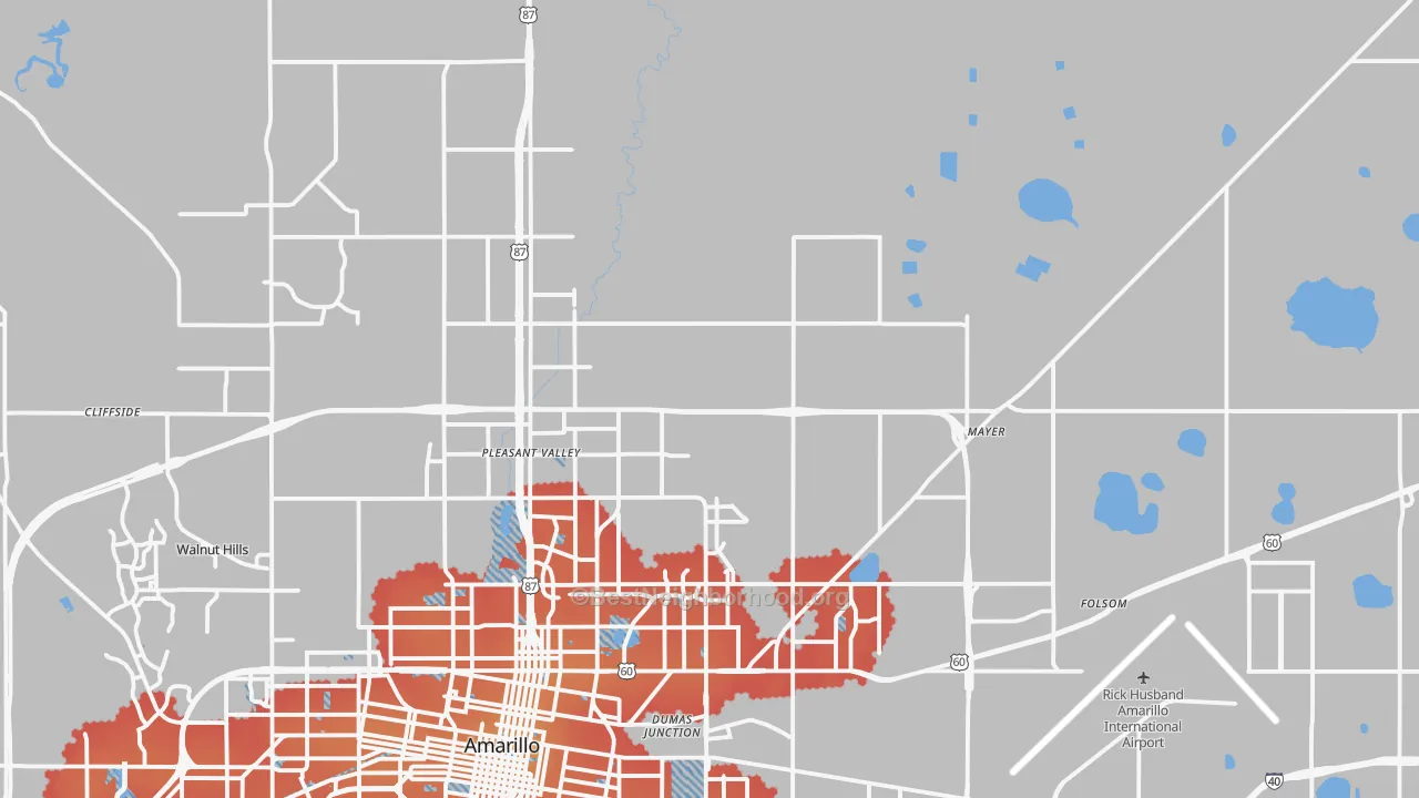 Transit Grade map of 79108, TX