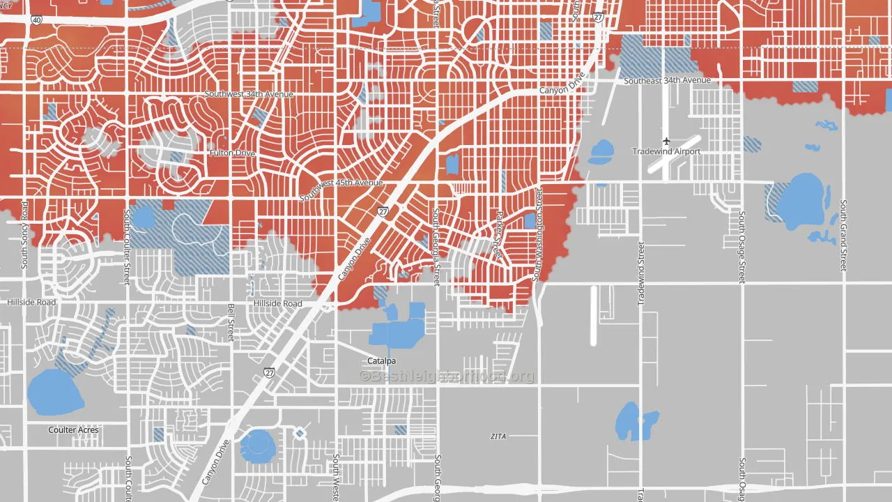 Transit Grade map of 79110, TX