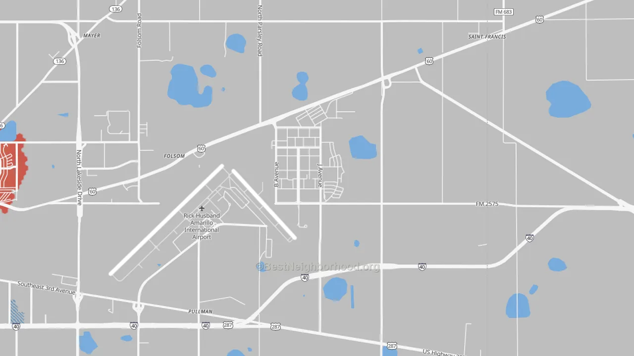 Transit Grade map of 79111, TX