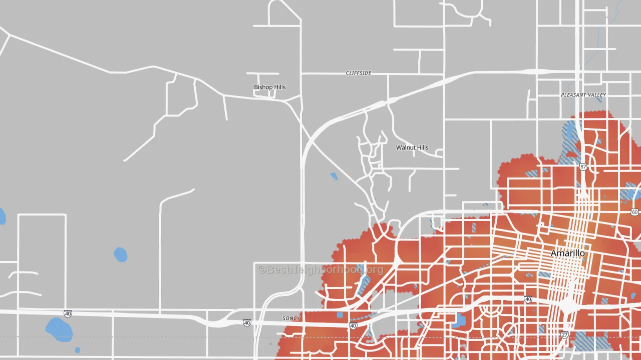 Transit Grade map of 79124, TX