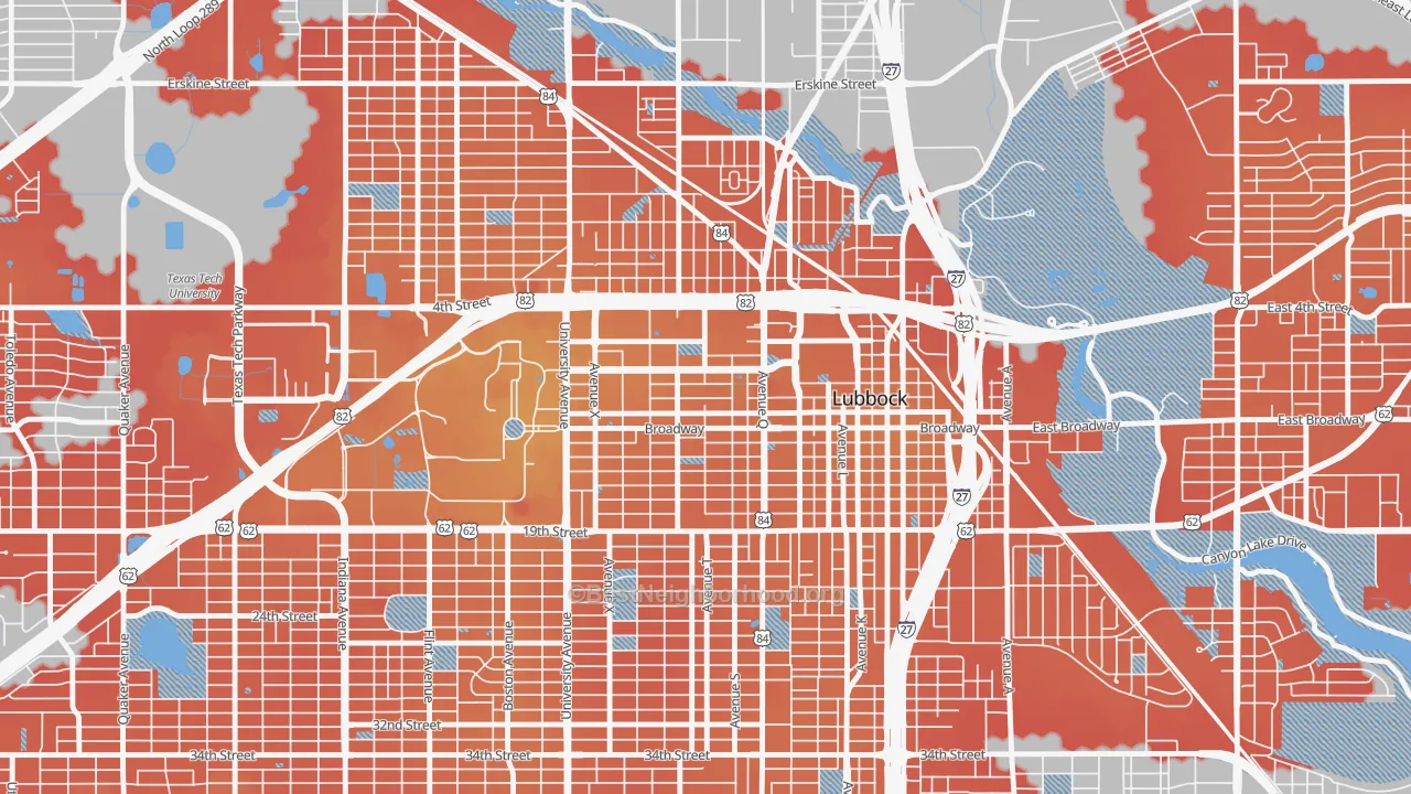 Transit Grade map of 79401, TX