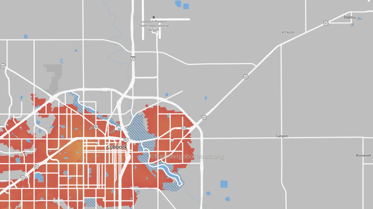 Transit Grade map of 79403, TX