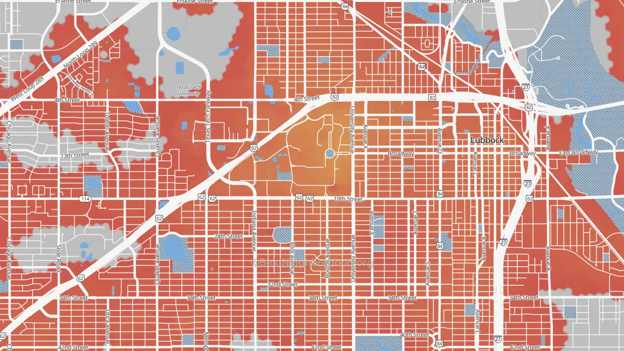 Transit Grade map of 79406, TX