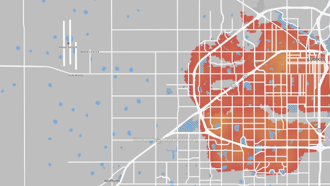 Transit Grade map of 79407, TX