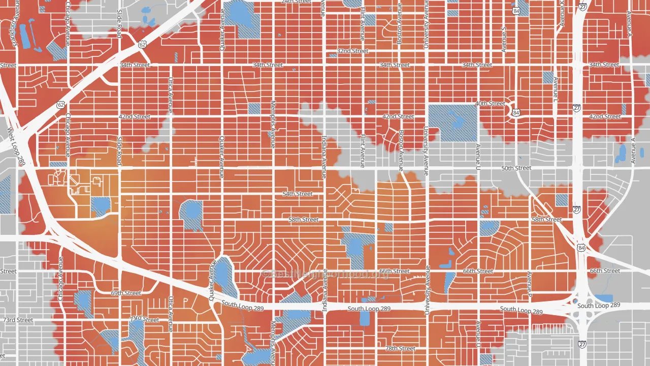 Transit Grade map of 79413, TX