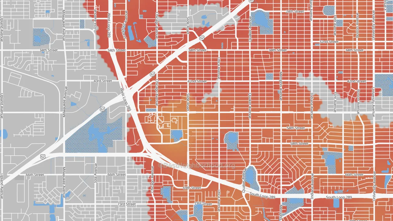 Transit Grade map of 79414, TX
