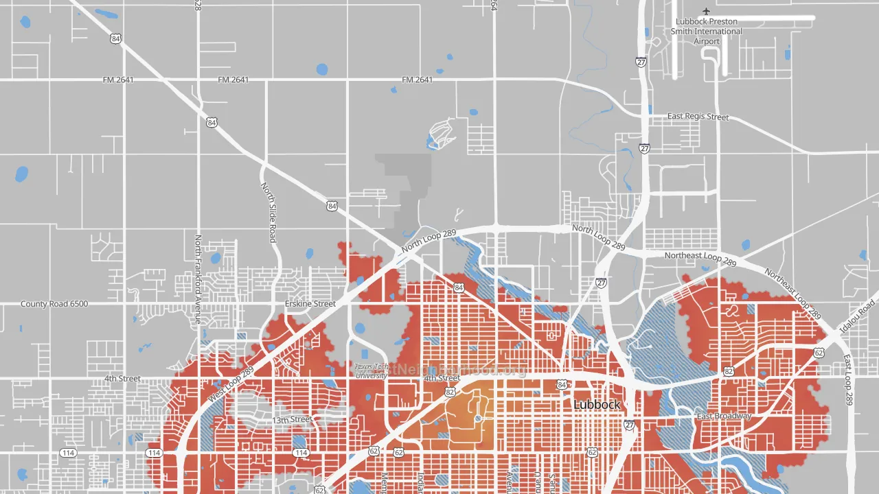 Transit Grade map of 79415, TX