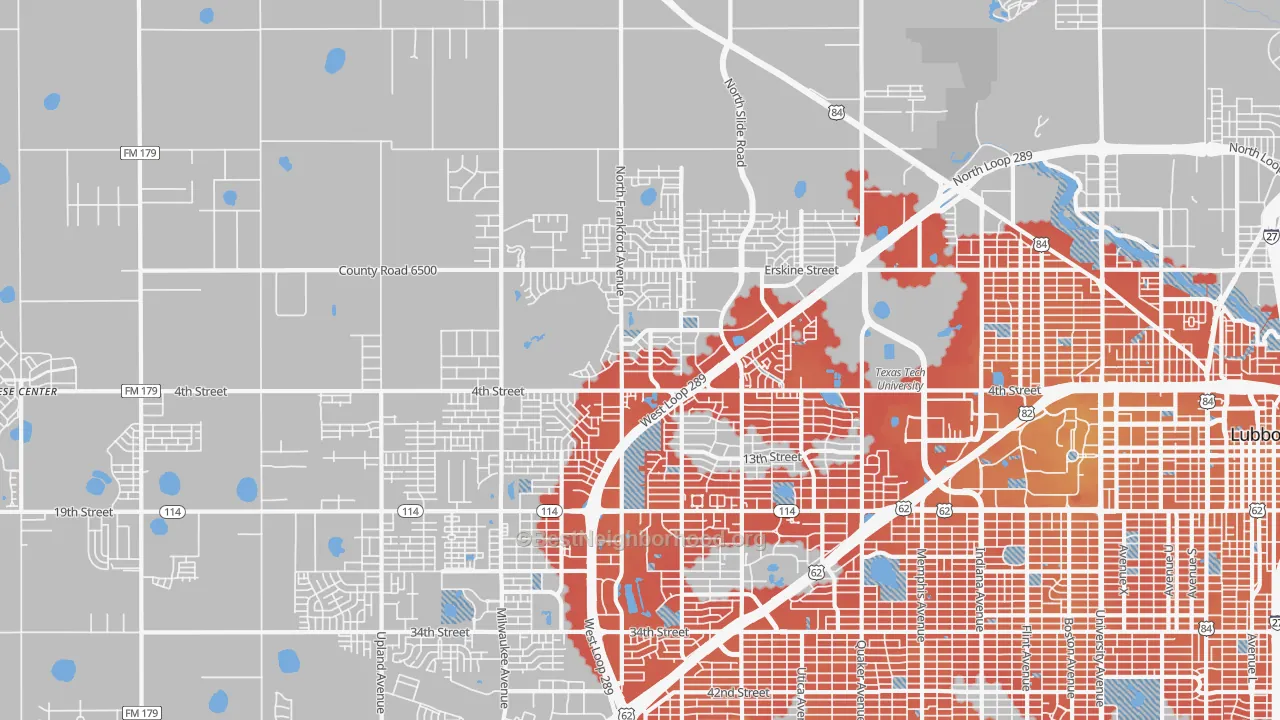 Transit Grade map of 79416, TX