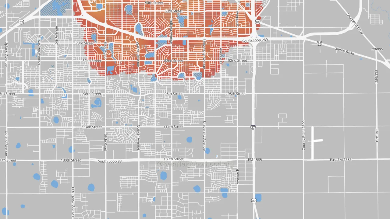 Transit Grade map of 79423, TX
