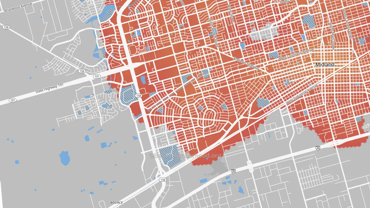Transit Grade map of 79703, TX