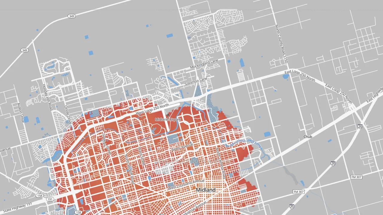 Transit Grade map of 79705, TX