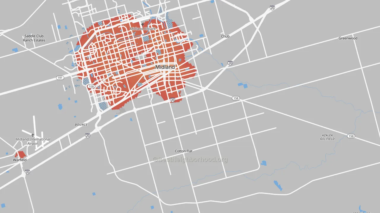 Transit Grade map of 79706, TX