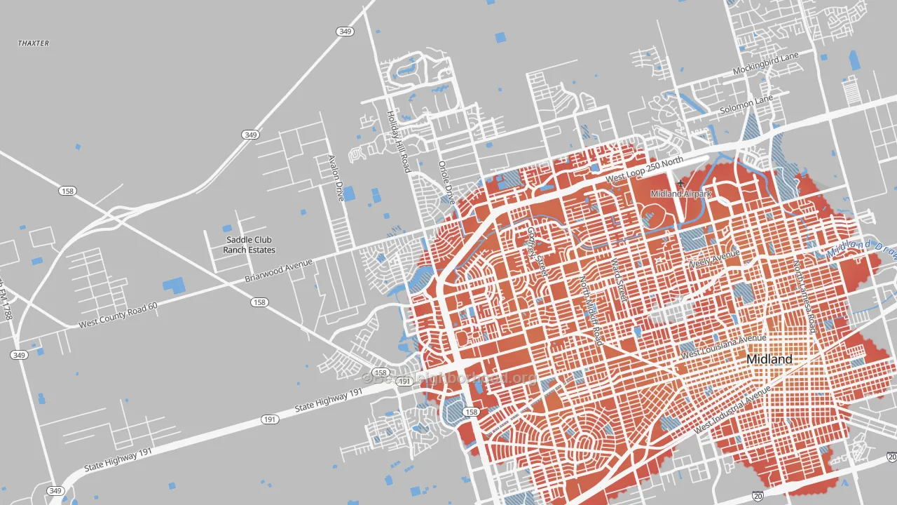 Transit Grade map of 79707, TX