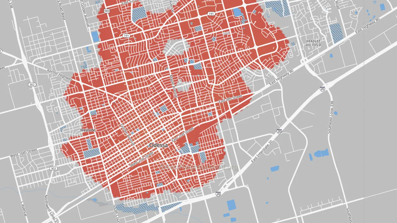 Transit Grade map of 79761, TX