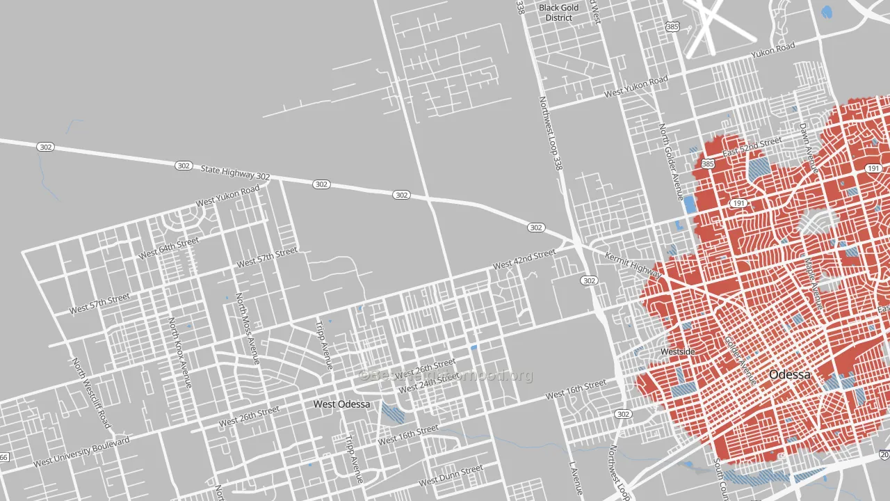 Transit Grade map of 79764, TX