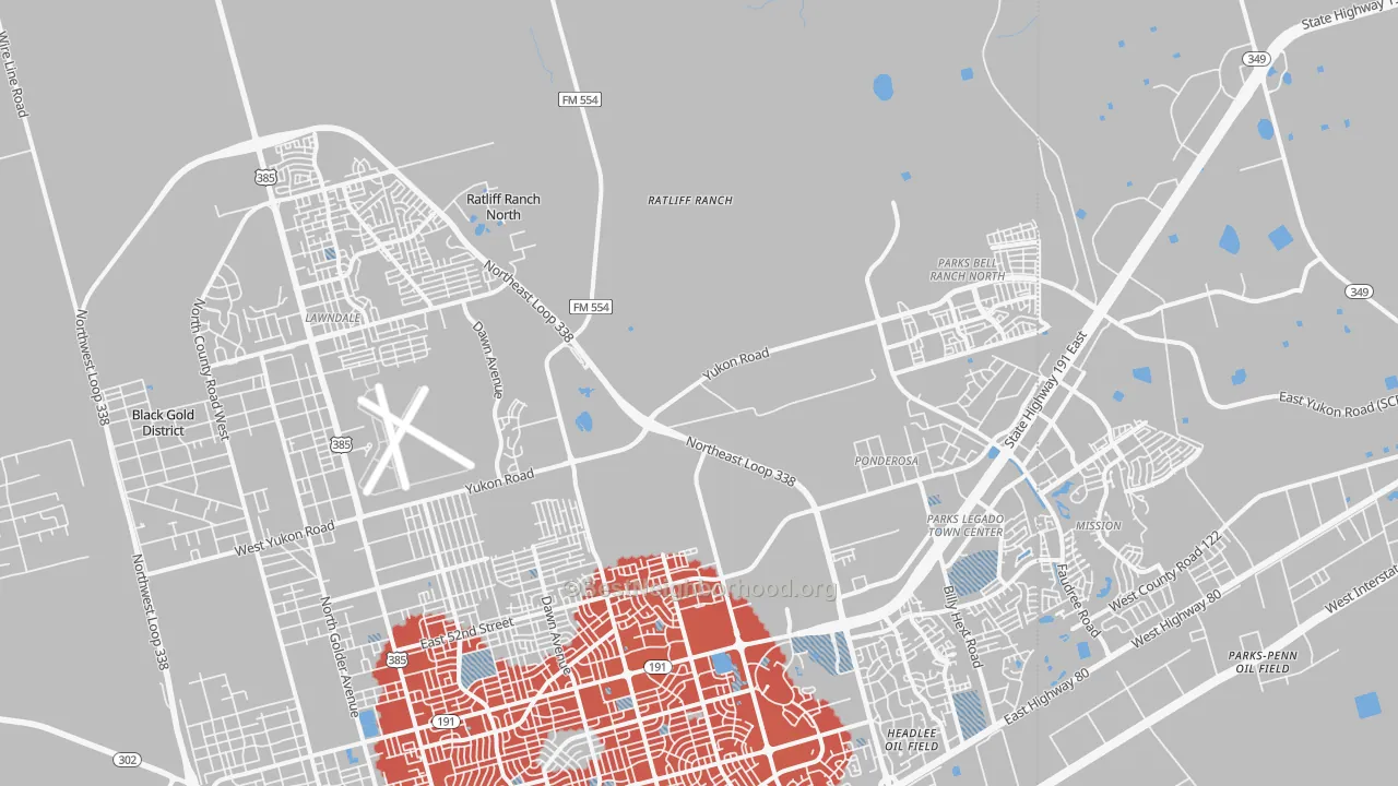 Transit Grade map of 79765, TX
