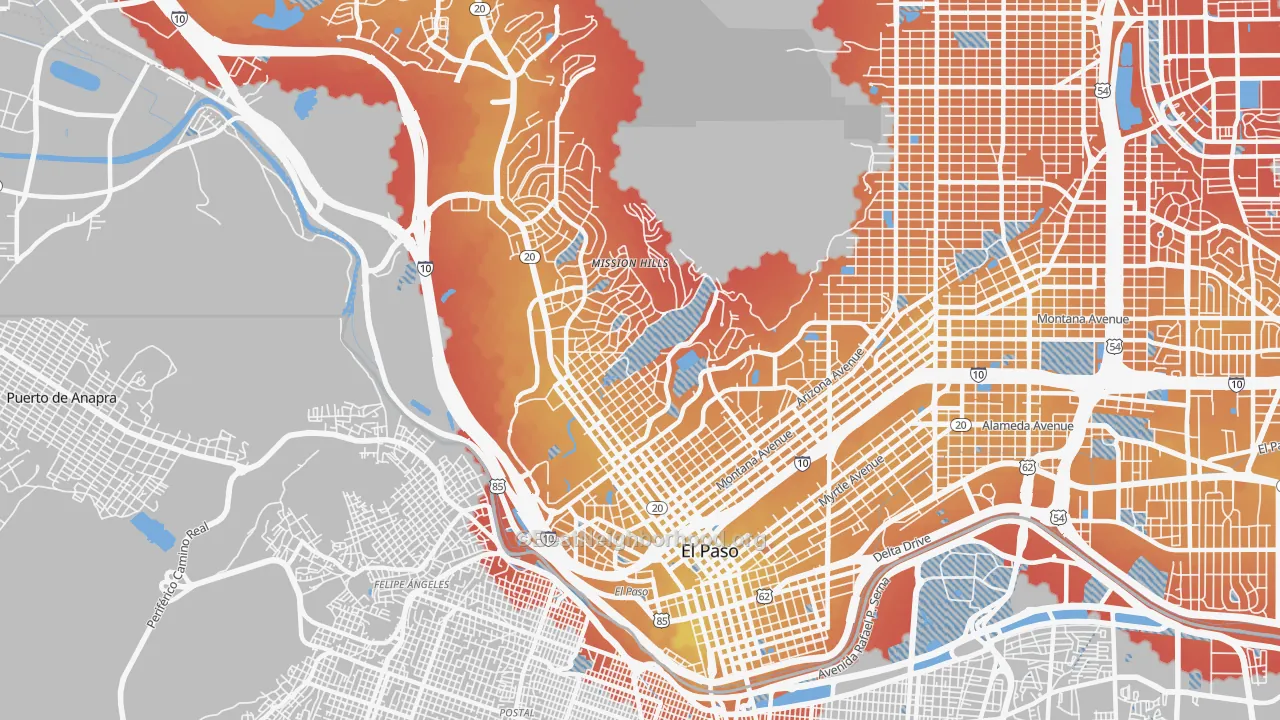 Transit Grade map of 79902, TX