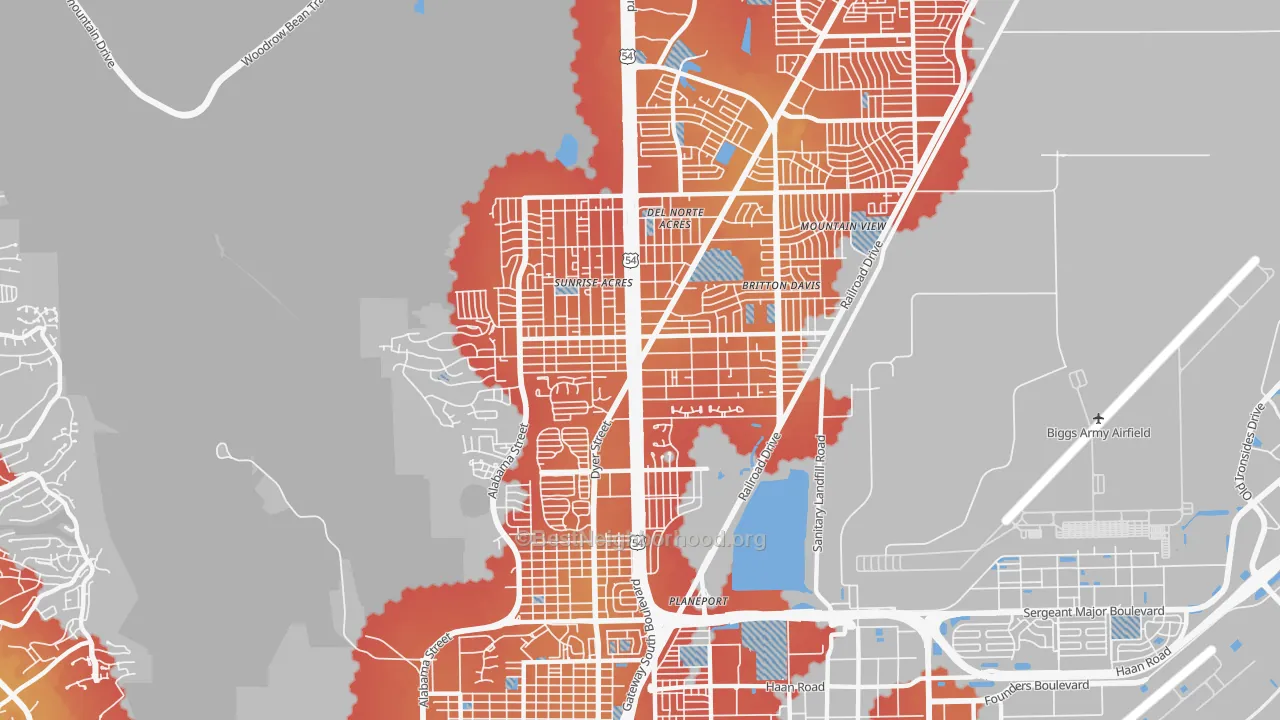 Transit Grade map of 79904, TX