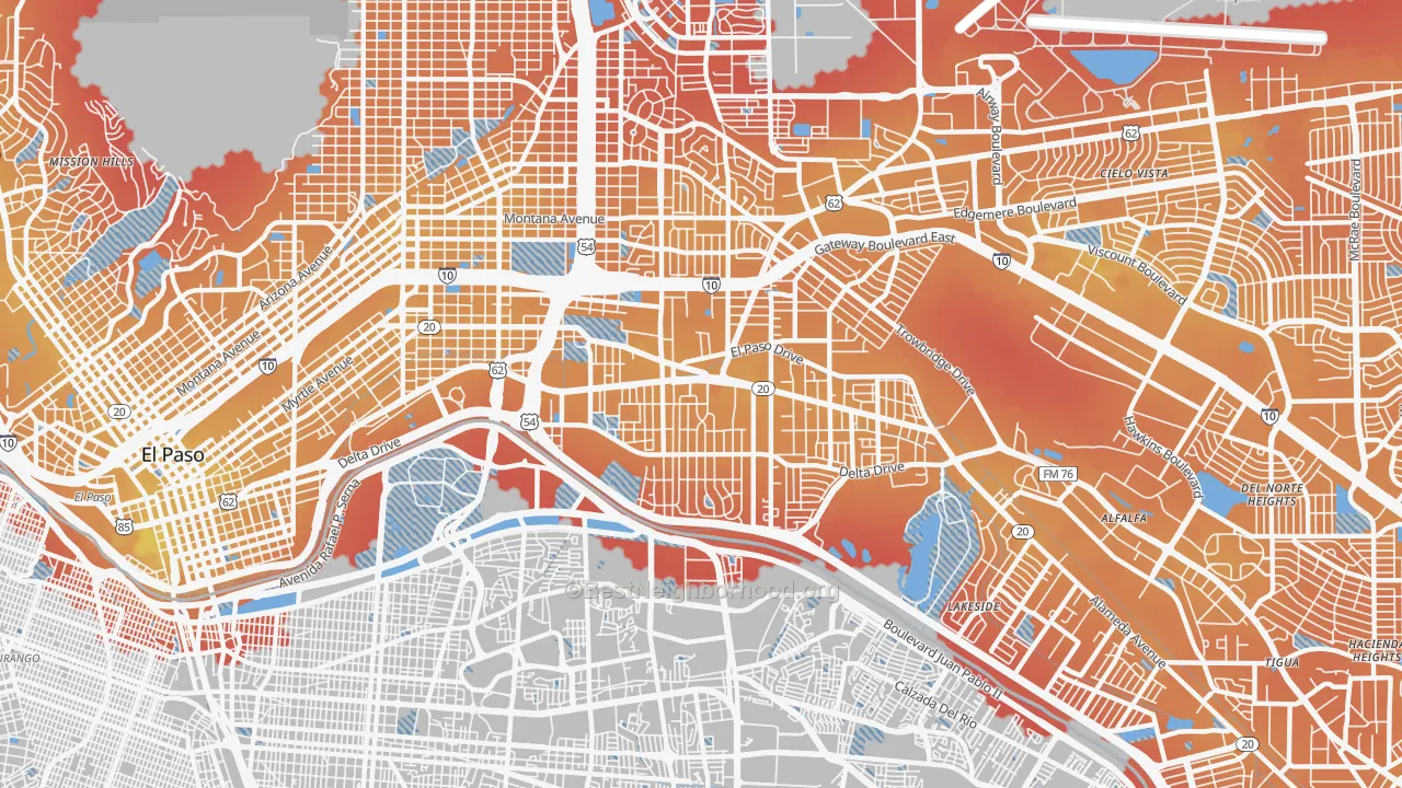 Transit Grade map of 79905, TX