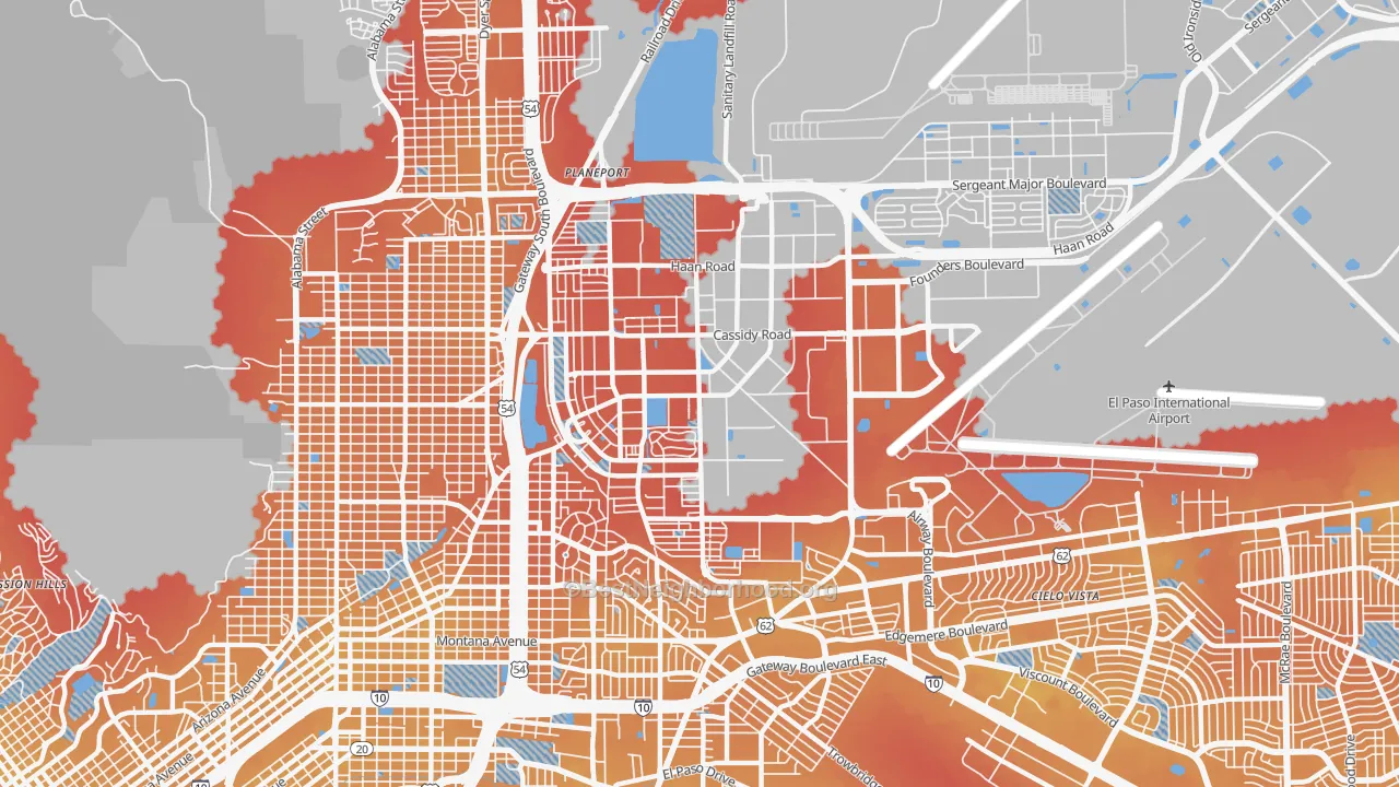 Transit Grade map of 79906, TX
