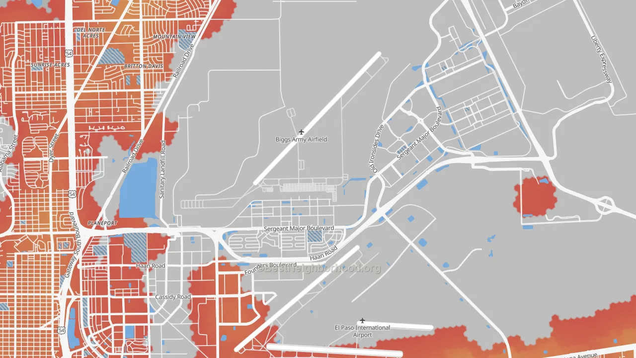 Transit Grade map of 79908, TX