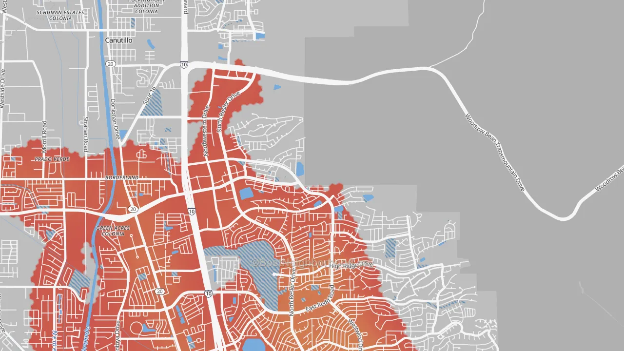 Transit Grade map of 79911, TX