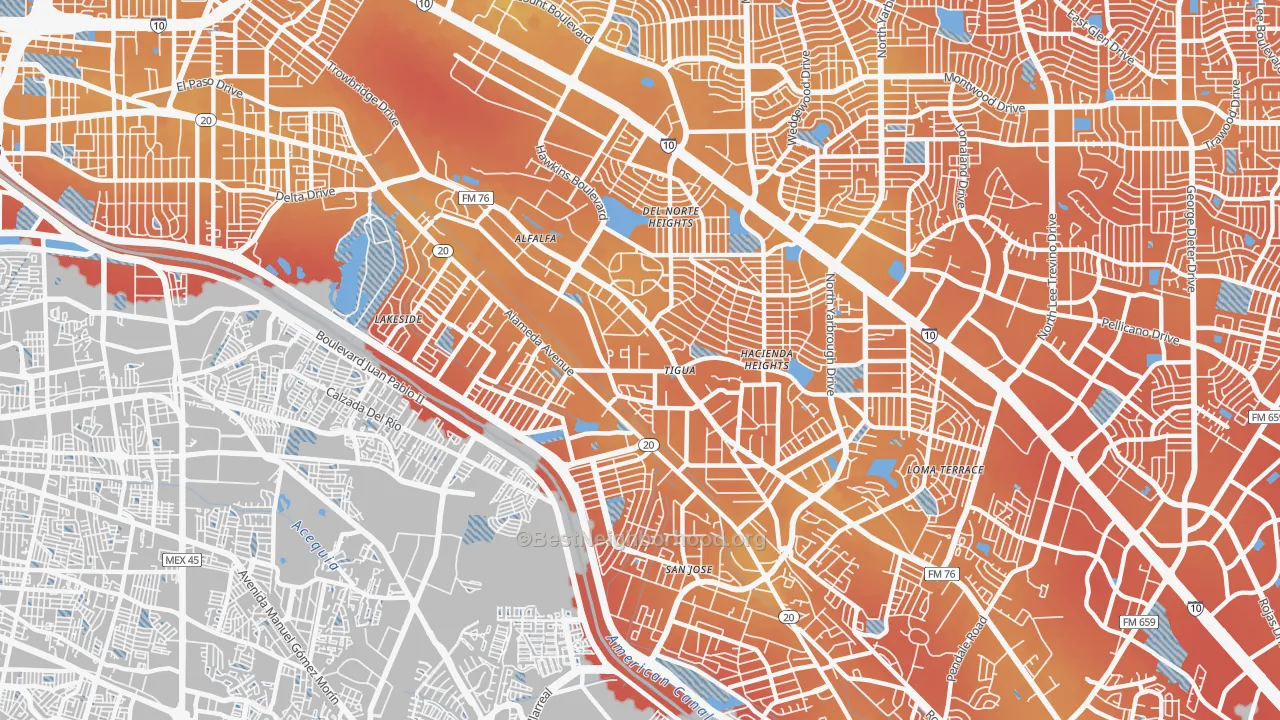 Transit Grade map of 79915, TX