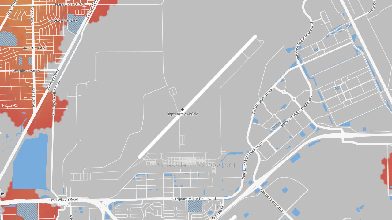 Transit Grade map of 79918, TX