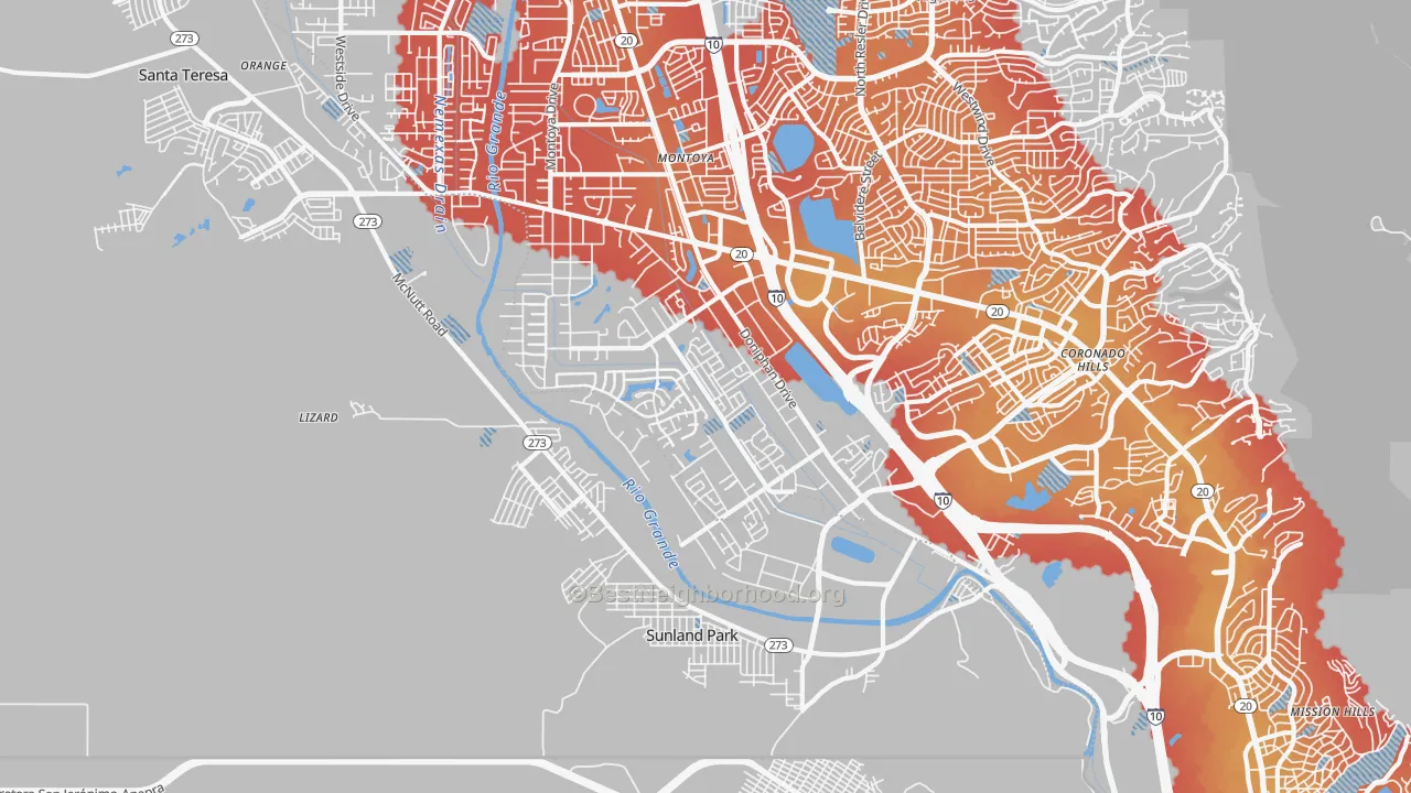 Transit Grade map of 79922, TX