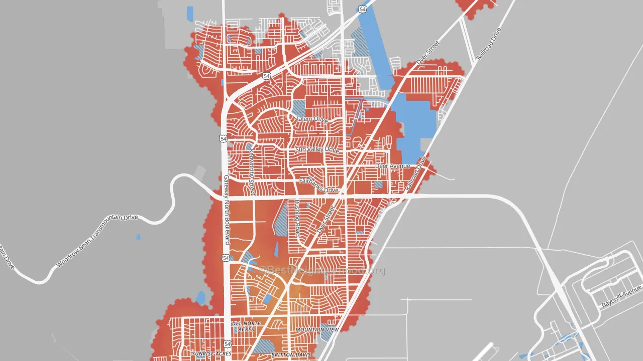 Transit Grade map of 79924, TX