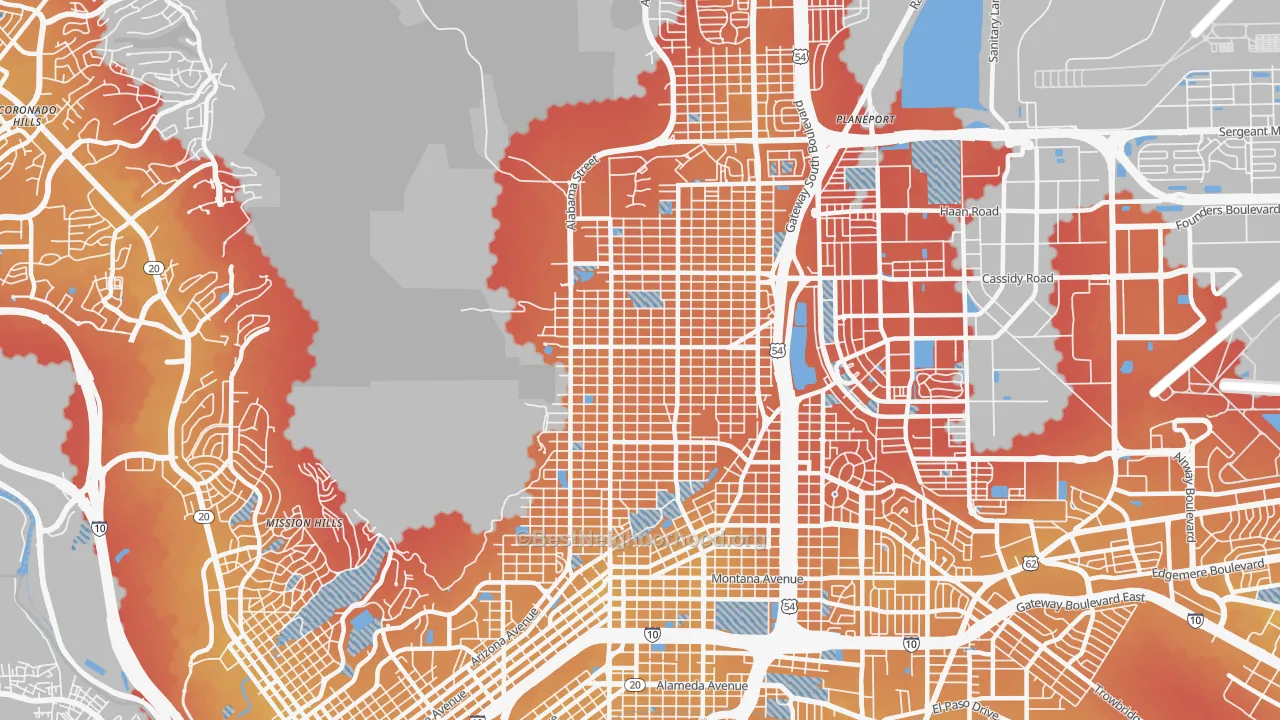 Transit Grade map of 79930, TX