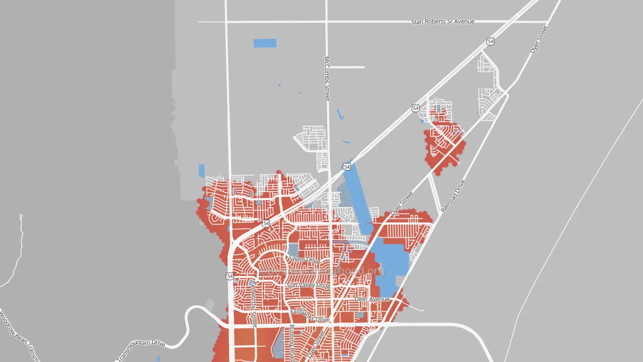 Transit Grade map of 79934, TX