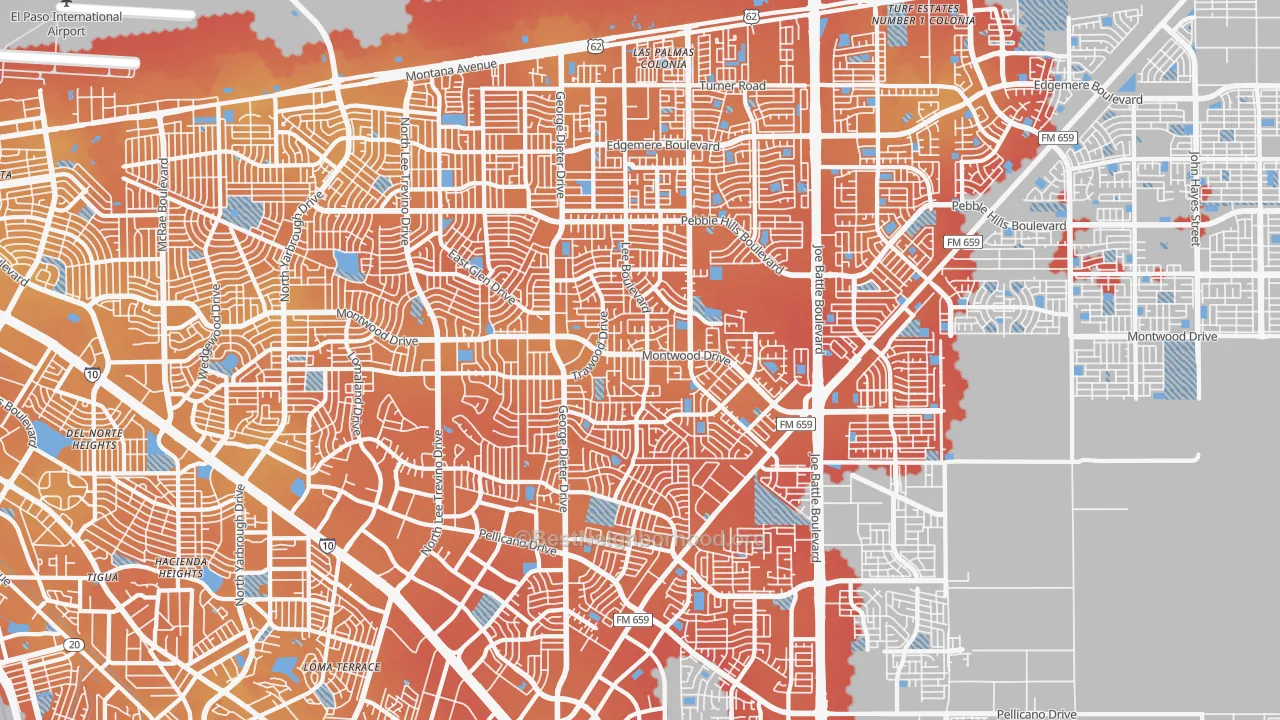 Transit Grade map of 79936, TX