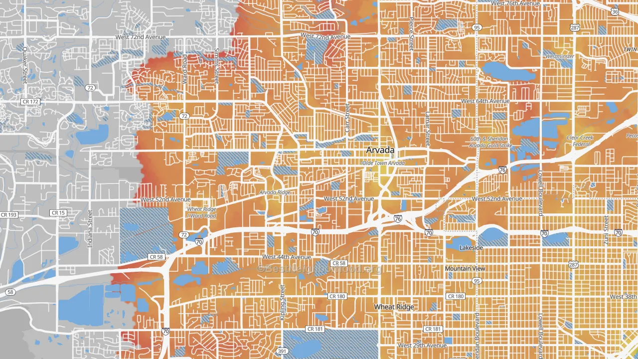 Transit Grade map of 80002, CO