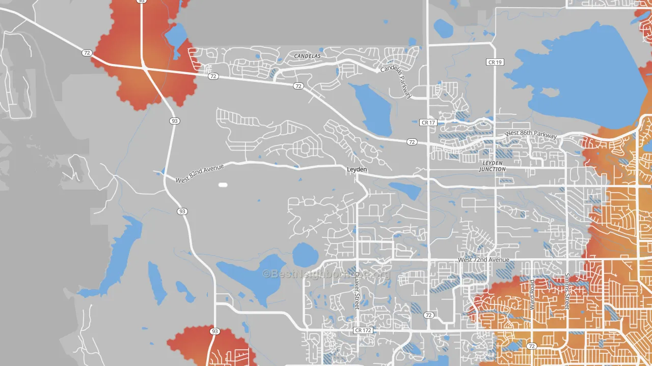 Transit Grade map of 80007, CO