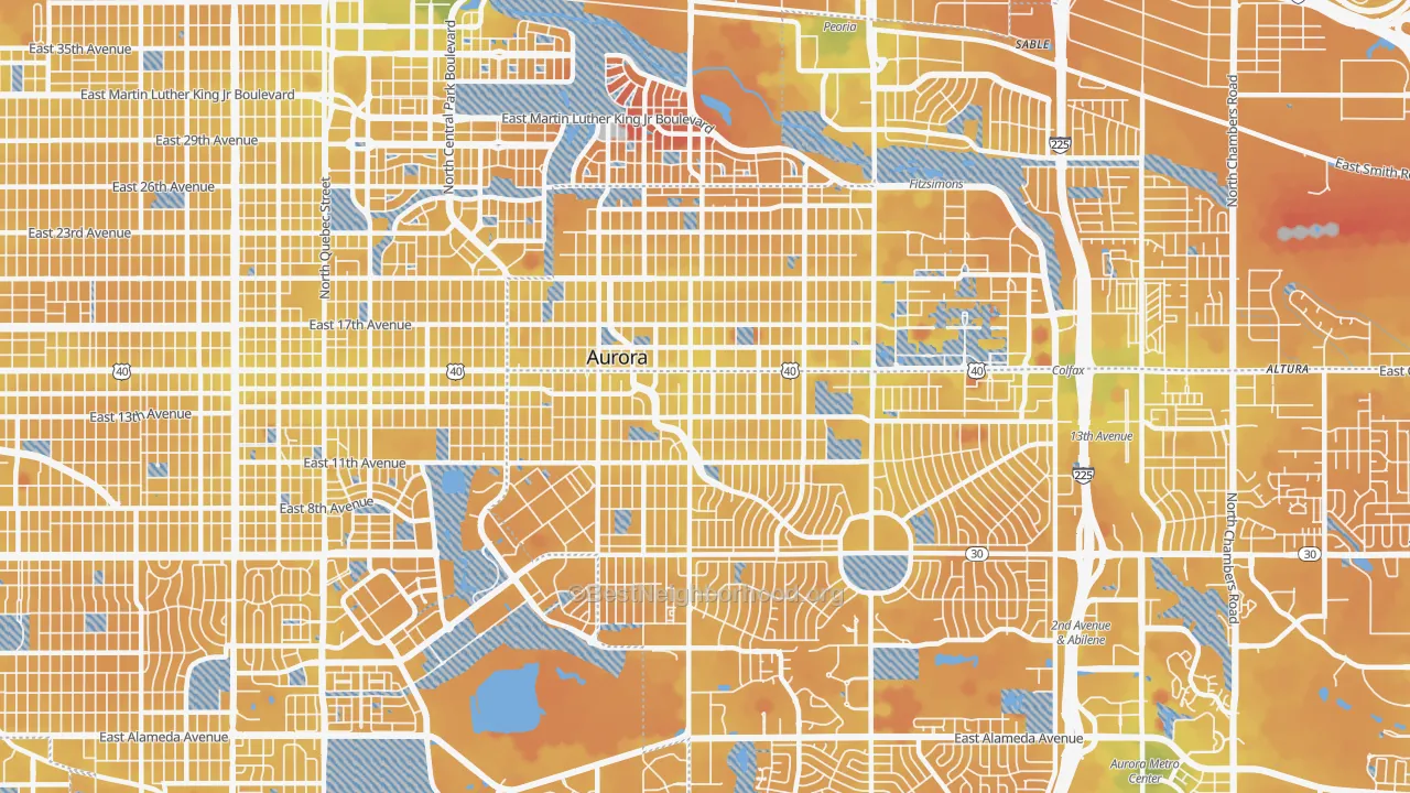 Transit Grade map of 80010, CO