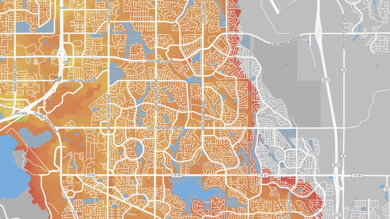 Transit Grade map of 80013, CO