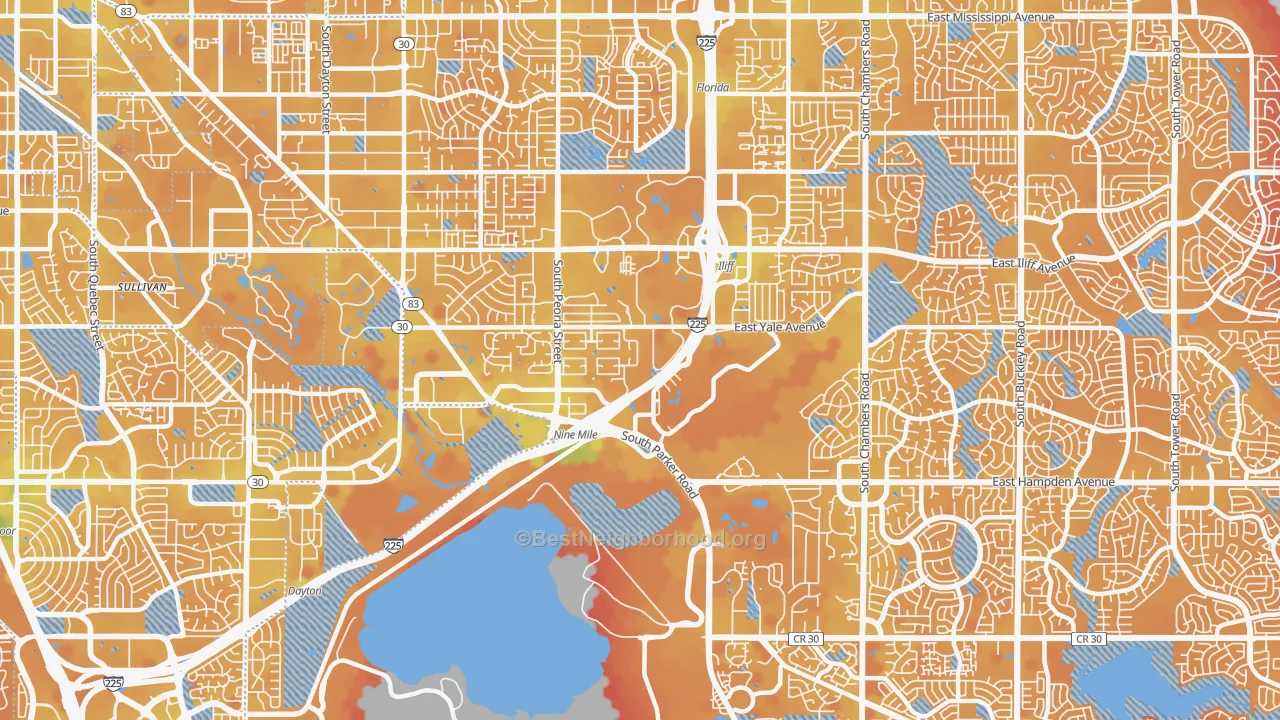Transit Grade map of 80014, CO
