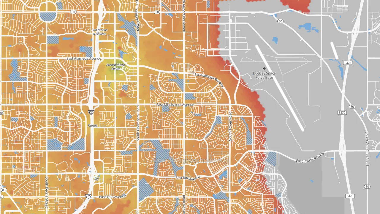 Transit Grade map of 80017, CO