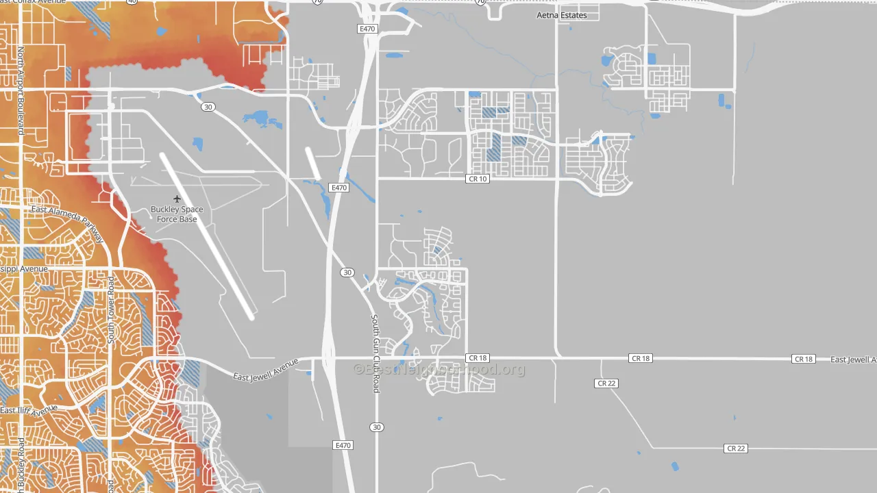 Transit Grade map of 80018, CO