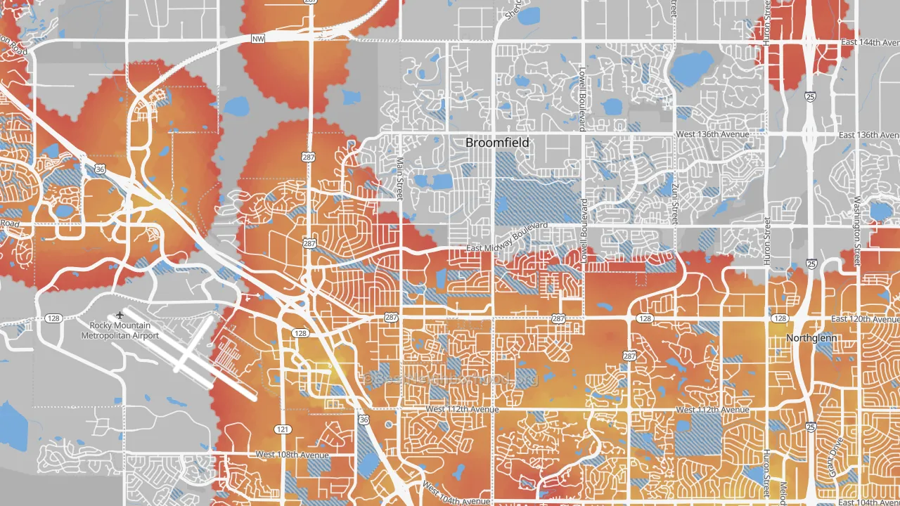 Transit Grade map of 80020, CO