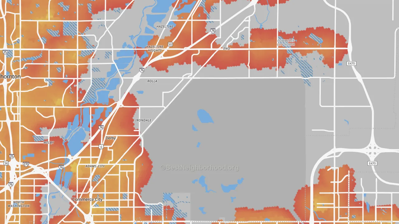 Transit Grade map of 80022, CO