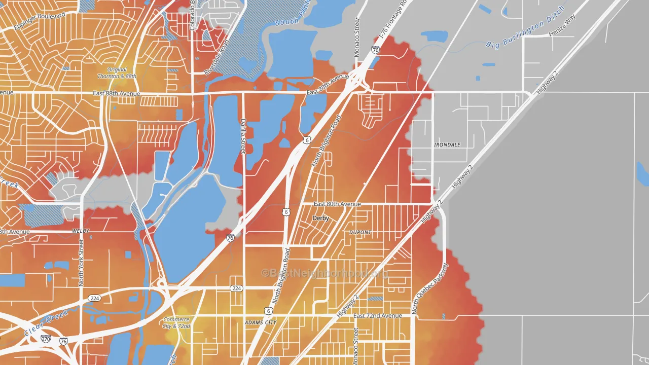 Transit Grade map of 80024, CO